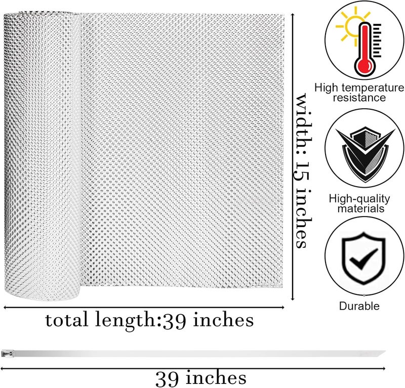 Coloch Exhaust Heat Shield Automotive,15”x 39” Embossed Aluminum Heat Shield Muffler Exhaust Wrap with Two Cable Metal Zip Ties High Temp Thermal Barrier for Car, Muffler, Battery - Image 2